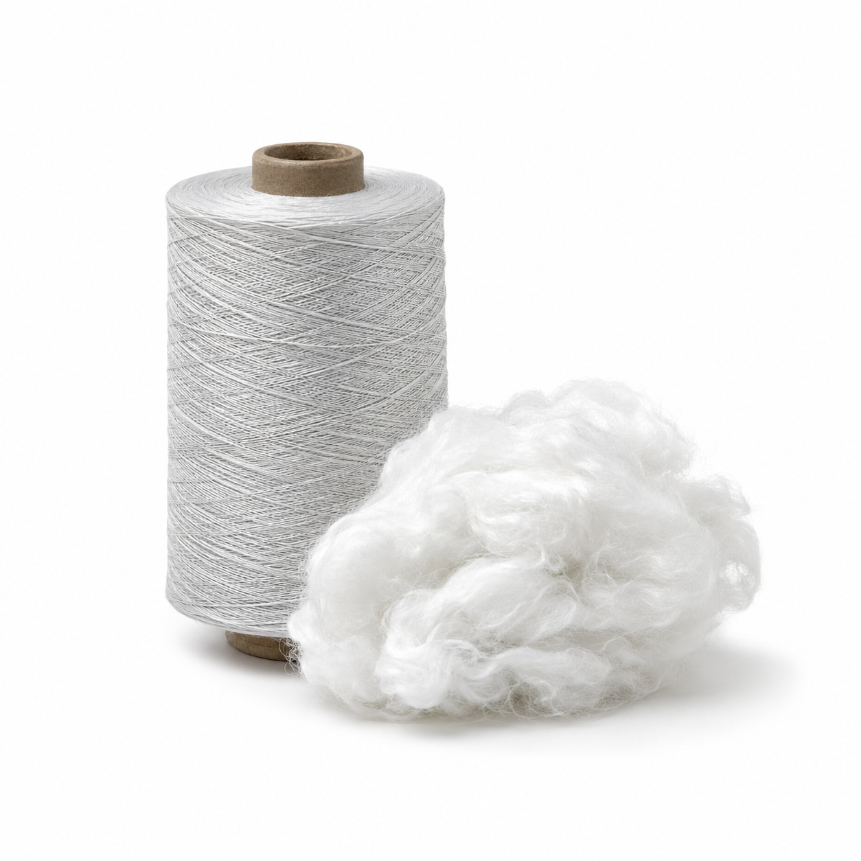 Ilustración de fibras textiles elaboradas a partir de PET reciclado